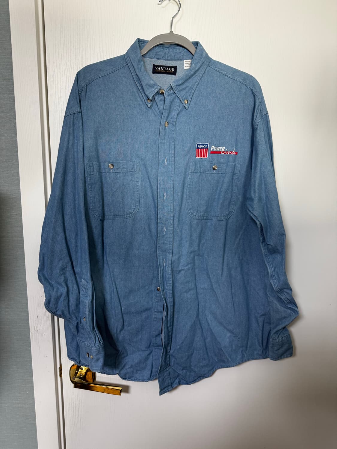 미제 빈티지 데님 셔츠 XL 상품이미지1