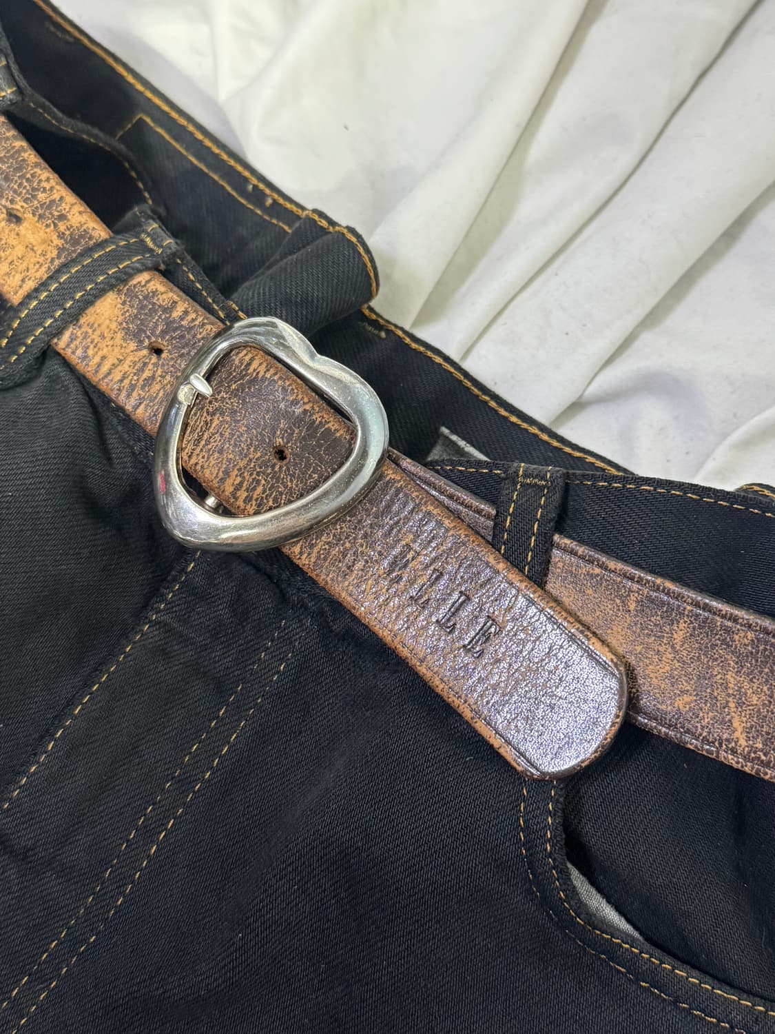 Elle 하트 버클 레더 벨트 상품이미지3