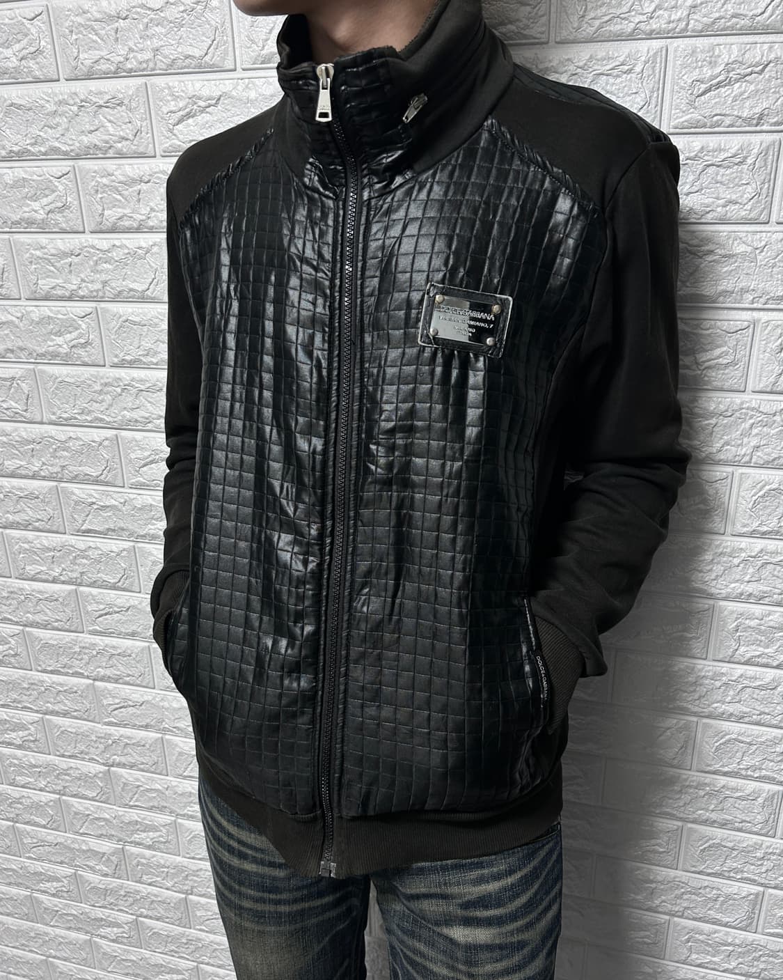 돌체앤가바나 레더 터치 하이브리드 집업 상품이미지2