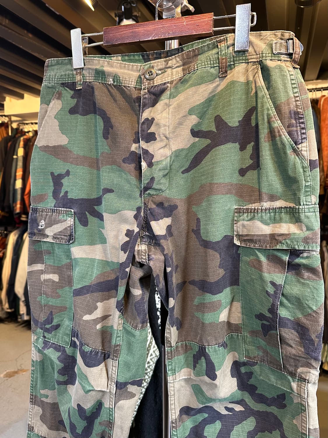 80s Us Army 미군 우드랜드 카모 립스탁 BDU 팬츠 상품이미지4