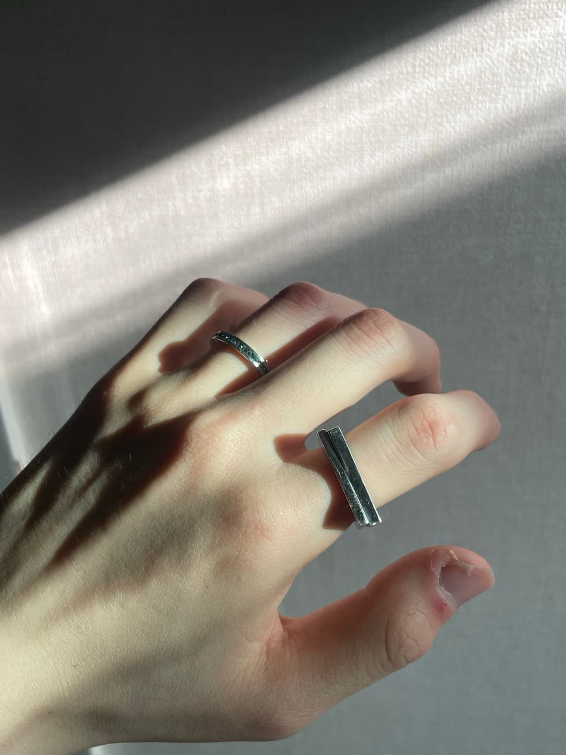 빈티지 써지컬 스틸 링 에메랄드 8호 상품이미지2