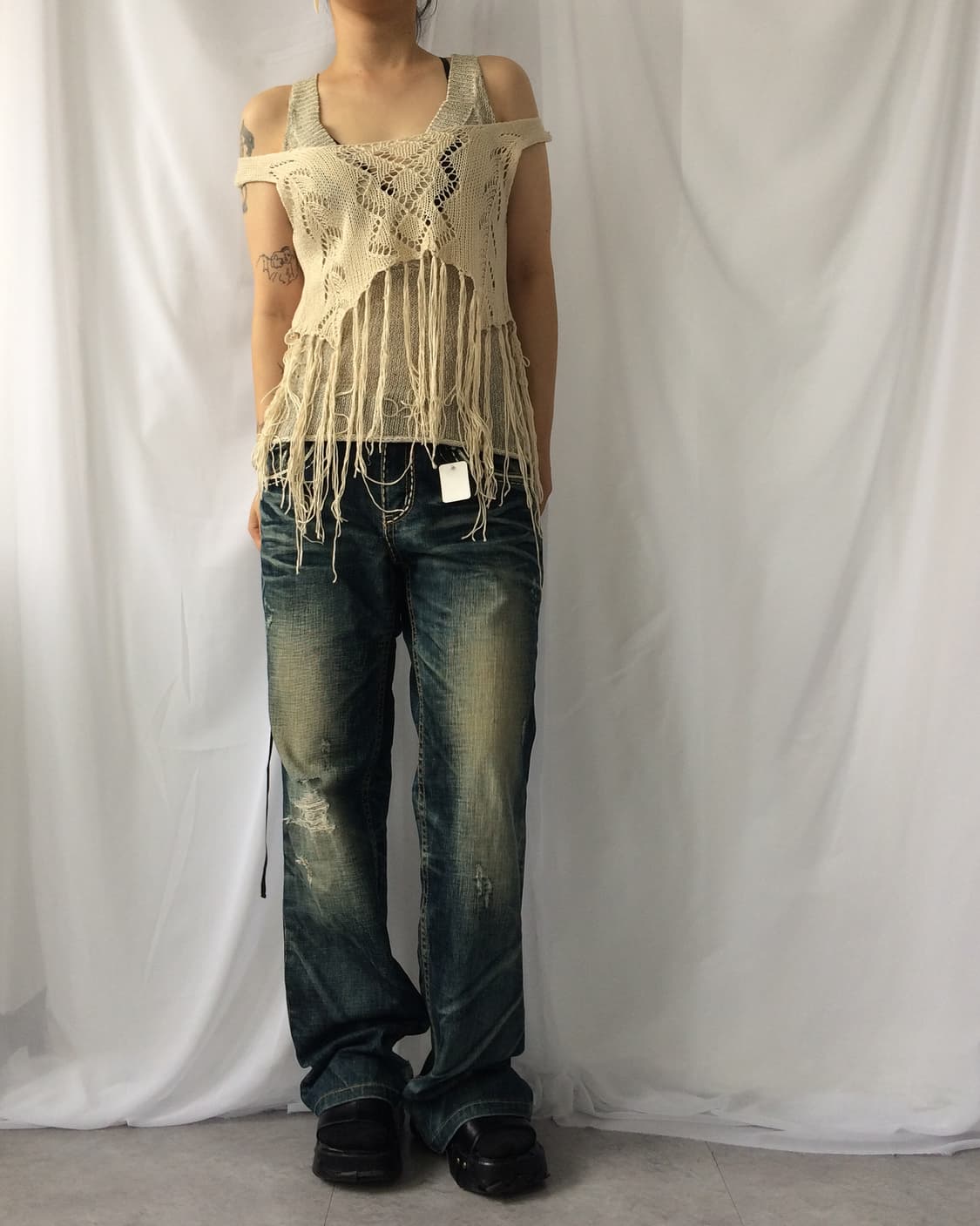 Fringe point crochet sleeveless 상품이미지4