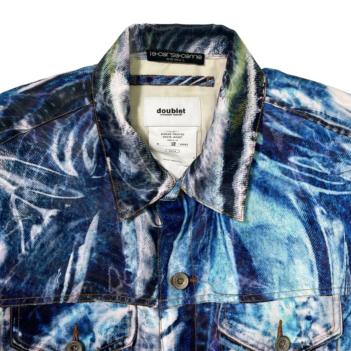 더블렛 인디고 미라지 프린티드 데님 자켓 (M) 상품이미지3