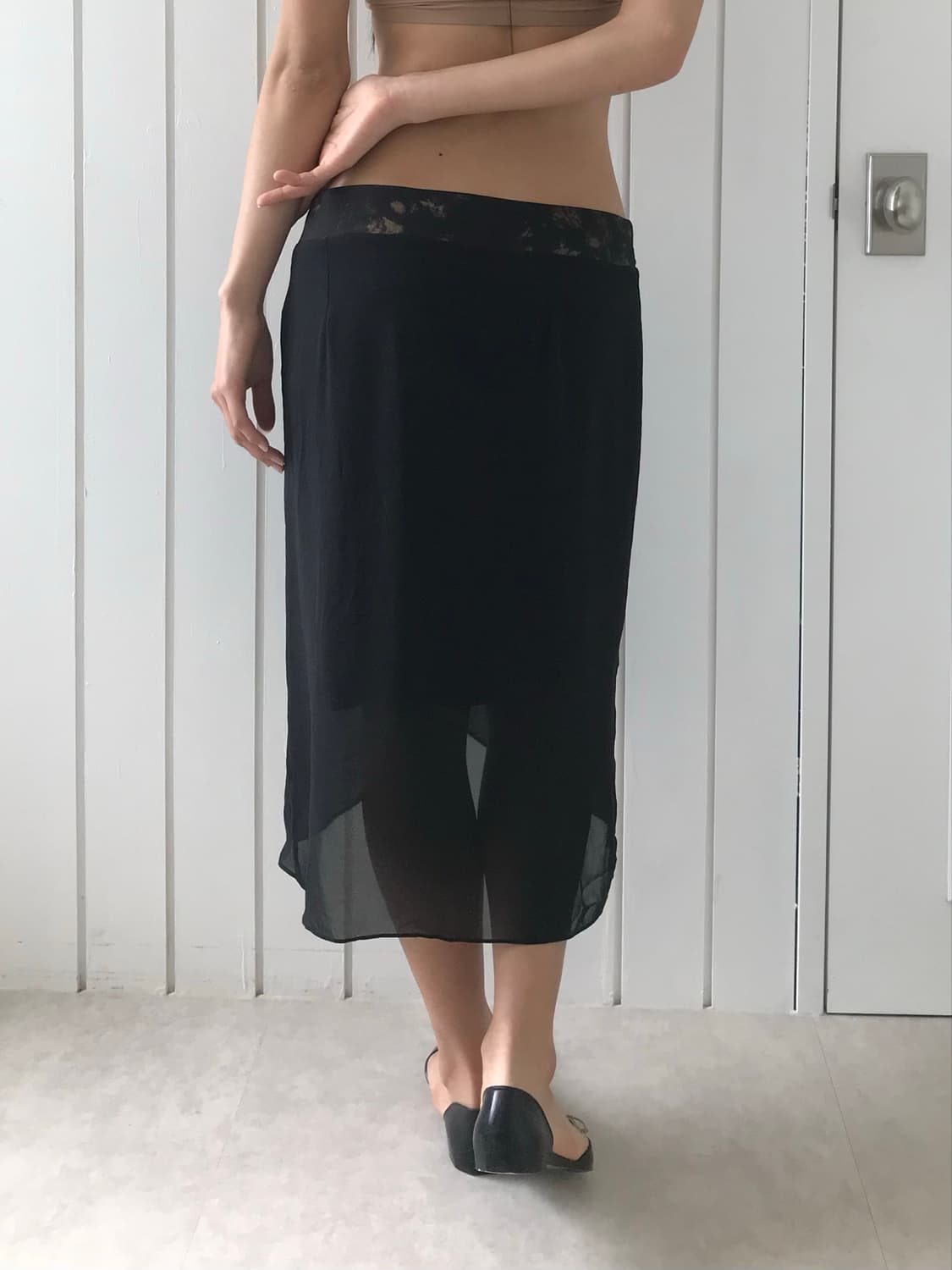 Zip layer mesh Midi Skirt 상품이미지3