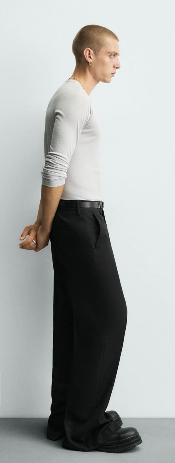 자라 사이드 커팅 슬랙스 부츠컷st 상품이미지2