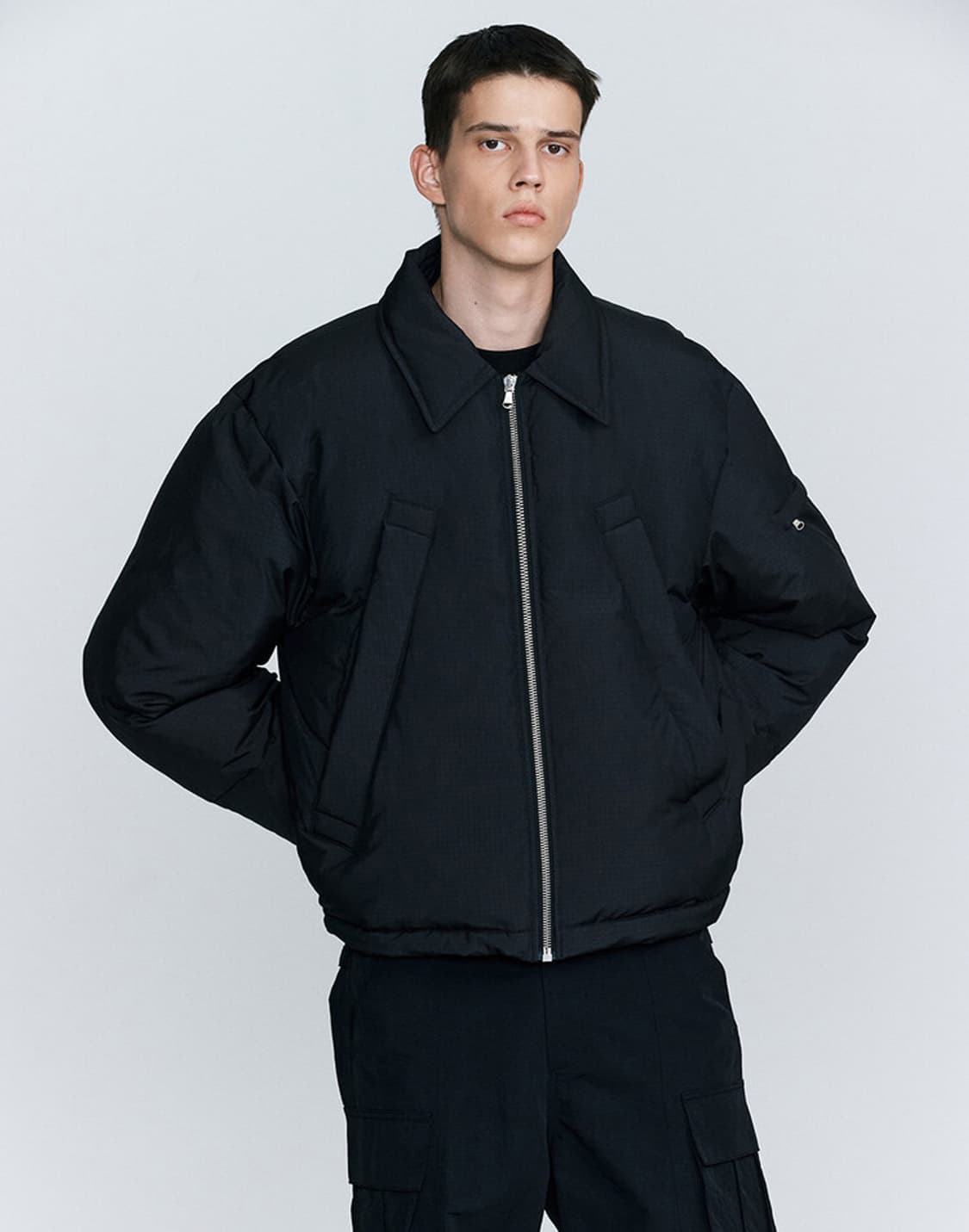 heute square down bomber jacket black[L] 상품이미지1