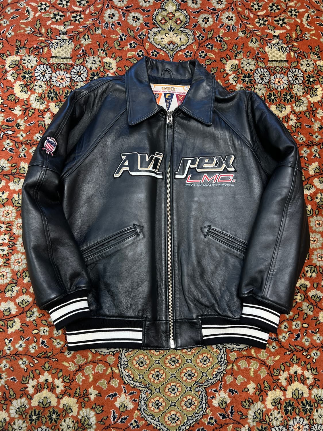 [XL] AVIREX x LMC 콜라보 레더 바시티 자켓 상품이미지1