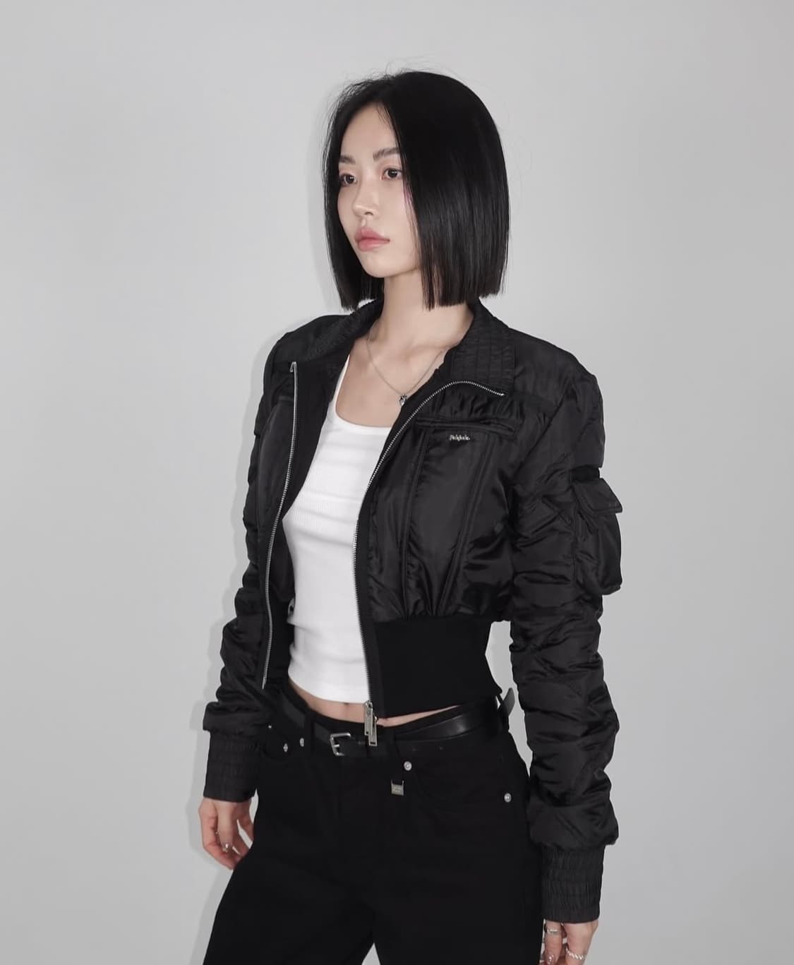 [새상품]페일제이드 빈티지 줄리 패디드 자켓 항공점퍼 블랙 상품이미지8