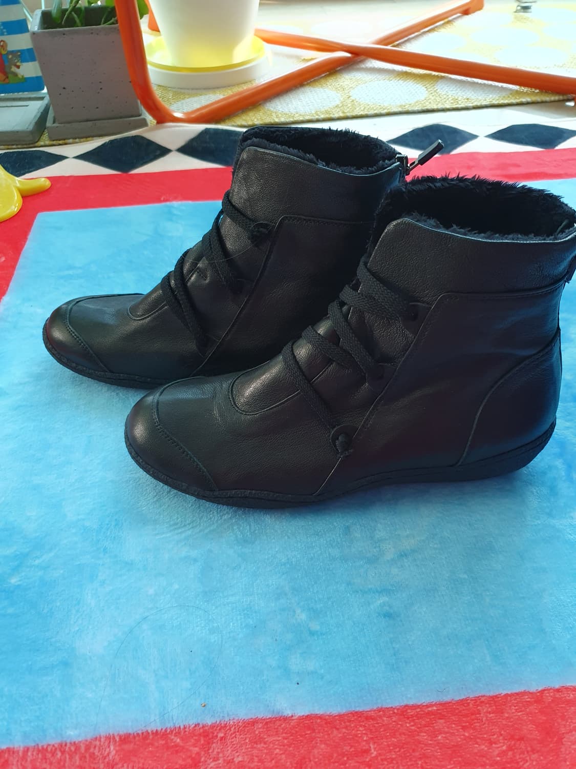 양가죽  퍼 스니커즈 앵글 부츠 240 상품이미지4