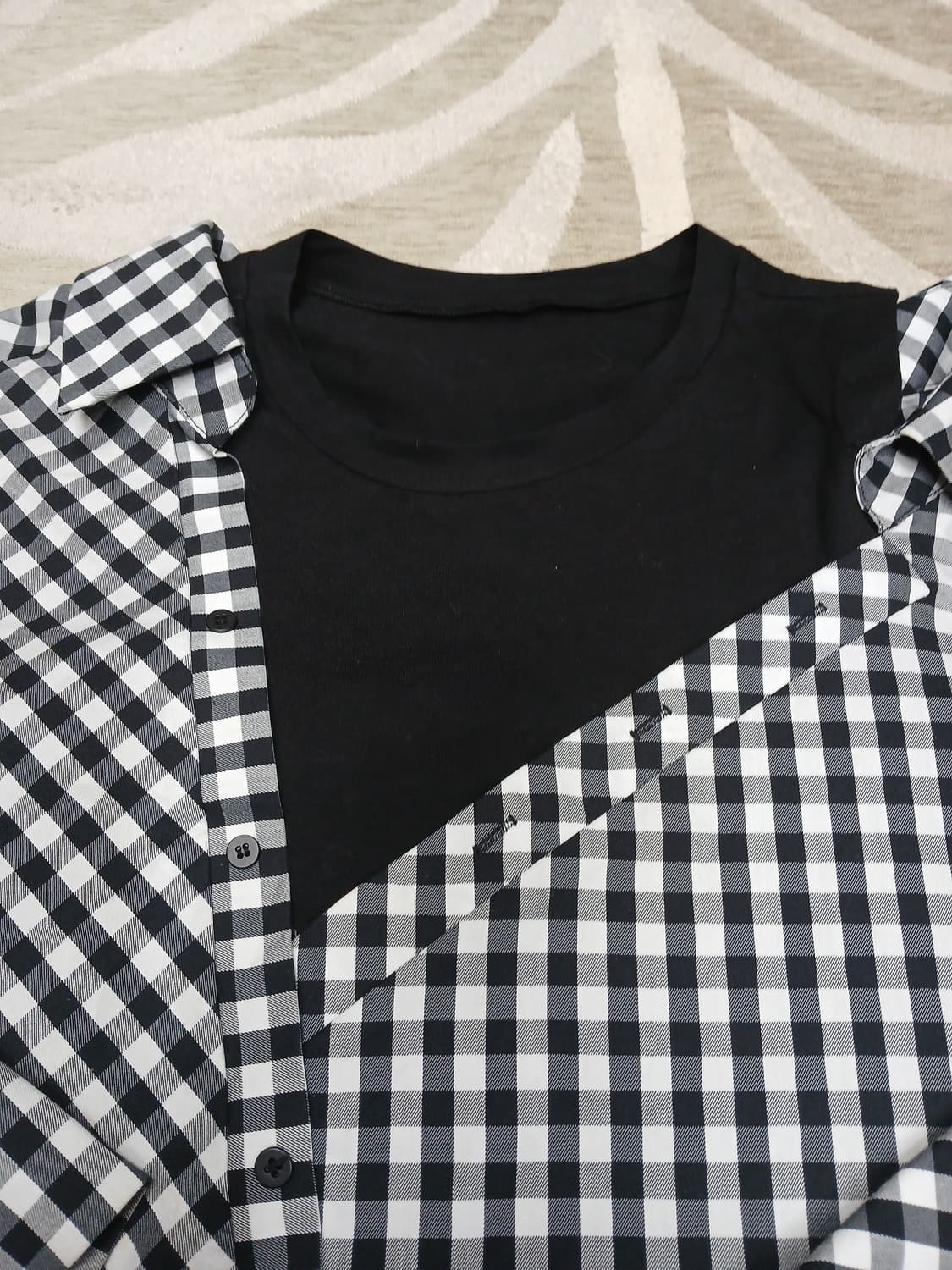 MAJE 깅엄 체크 레이어드 셔츠  상품이미지3