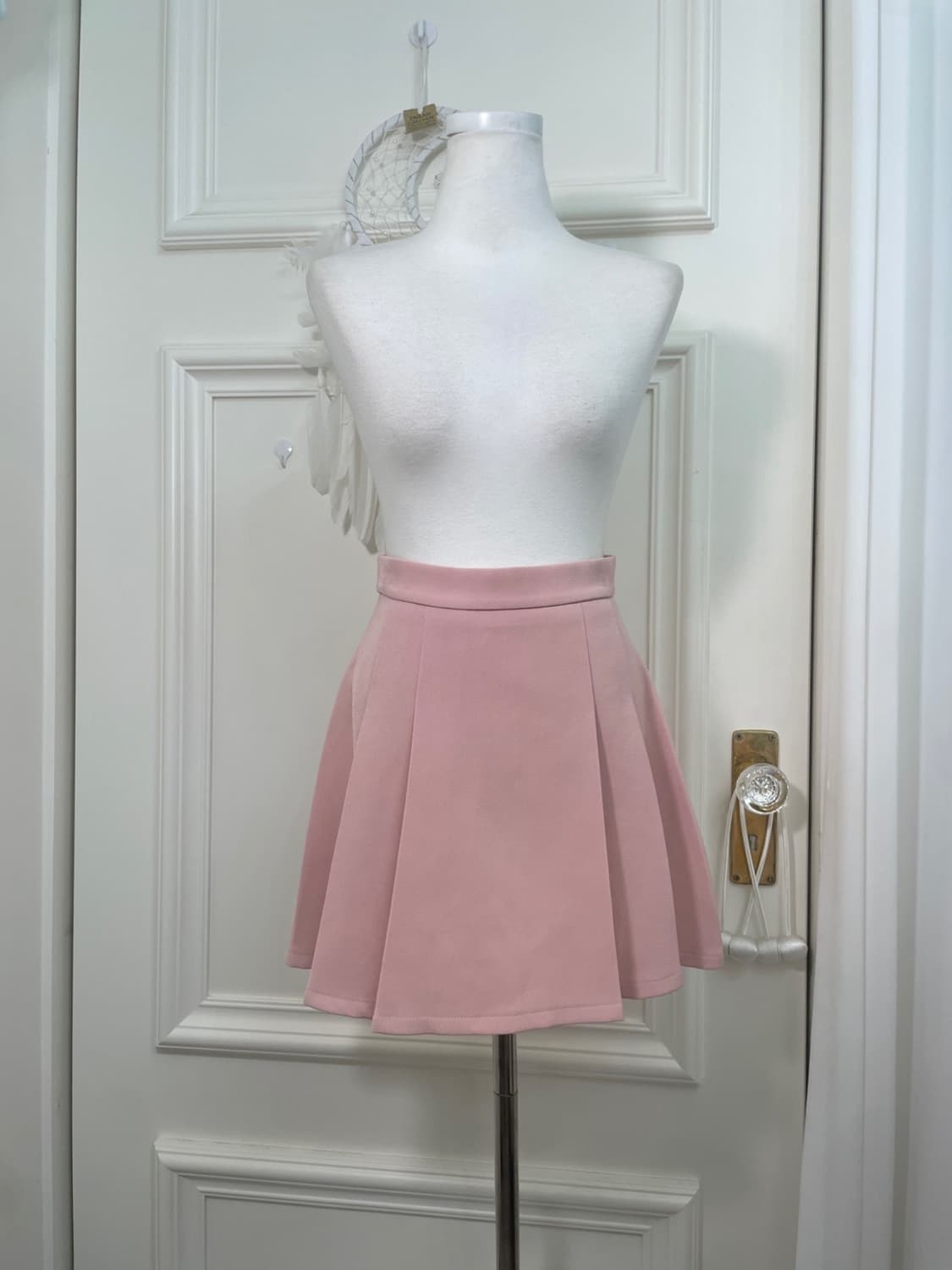 pink lovely pleats point mini skirt 상품이미지1