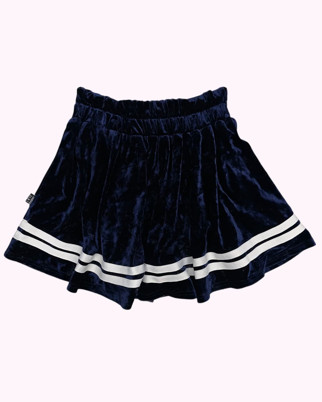 navy velvet lace-up skirt 상품이미지3