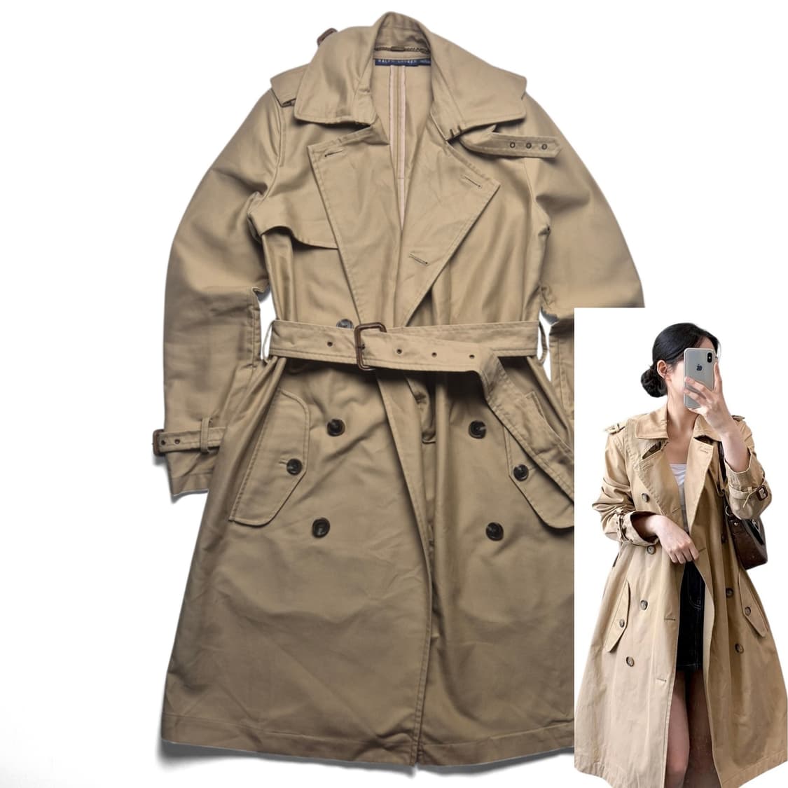 [M] 폴로 랄프로렌 벨티드 더블 브레스티드 트렌치코트 상품이미지2