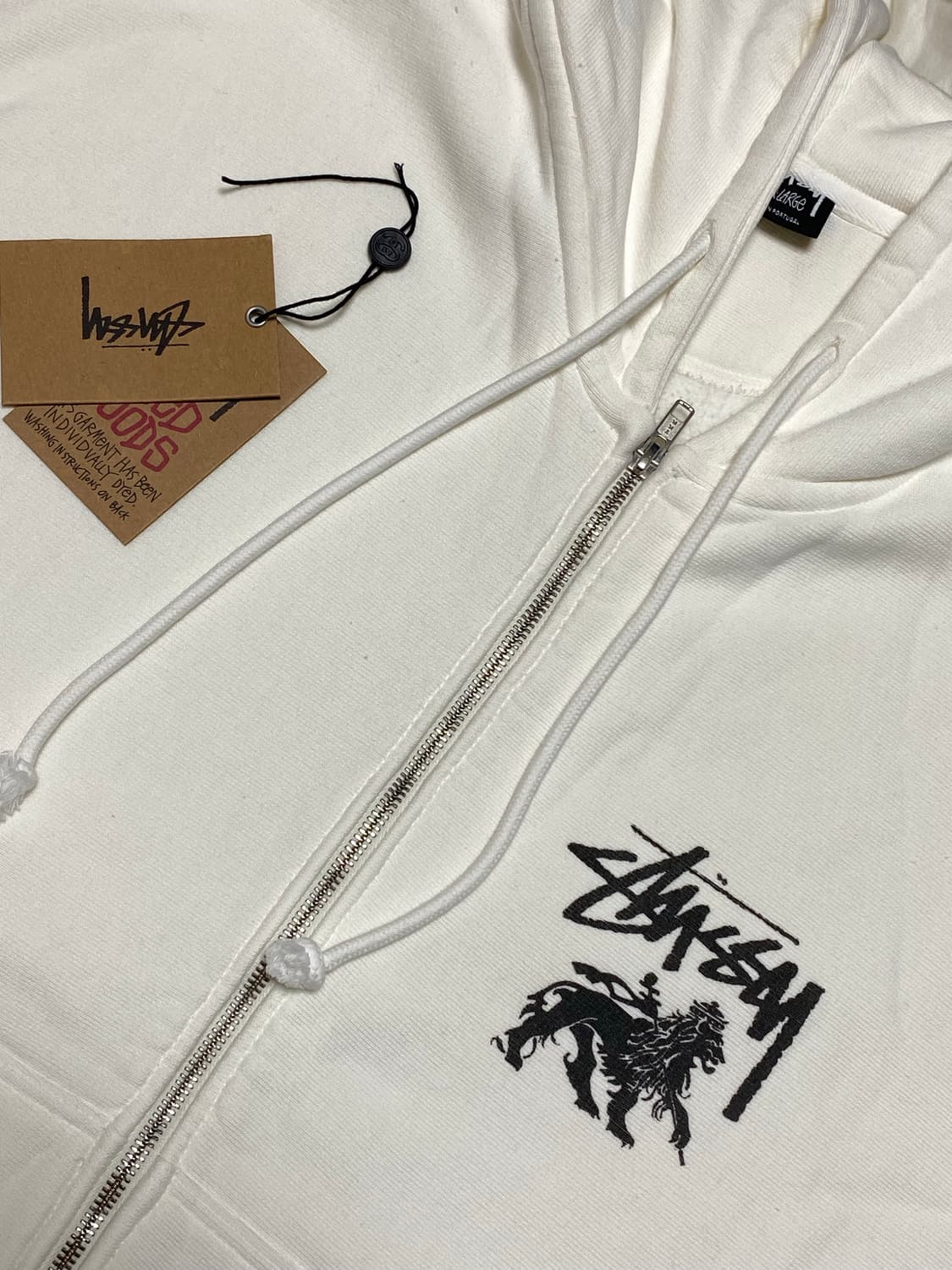 스투시 라스타 라이언 피그먼트 다이드 후드집업 XXL 내츄럴 화이트 상품이미지1