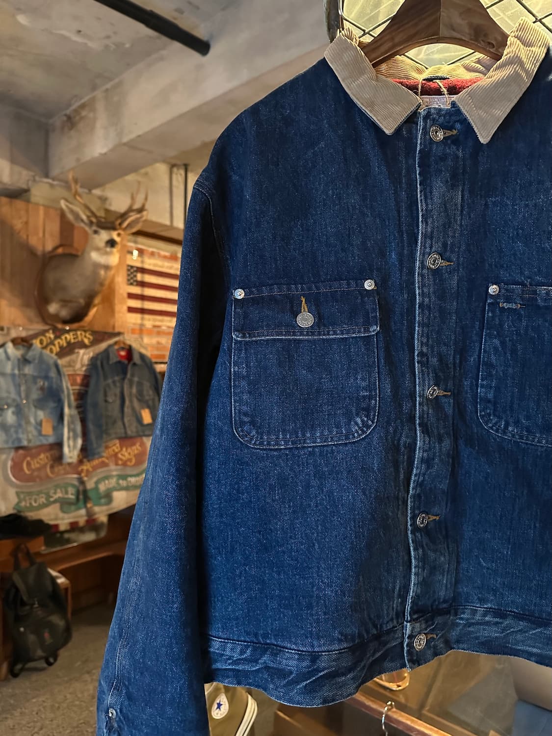 80s USA 빈티지 폴로 랄프로렌 블랭킷 덩가리 데님 자켓 상품이미지3