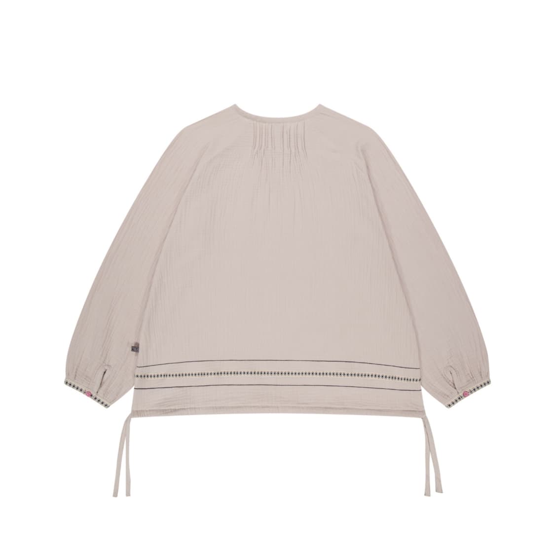 코이세이오 브라이스 지그재그 핀턱 블라우스 베이지 상품이미지2