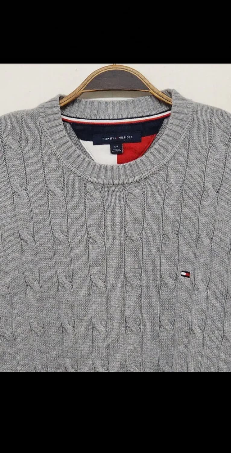 (M) 타미힐피거 케이블 니트 그레이 토미 꽈배기 스웨터  상품이미지2