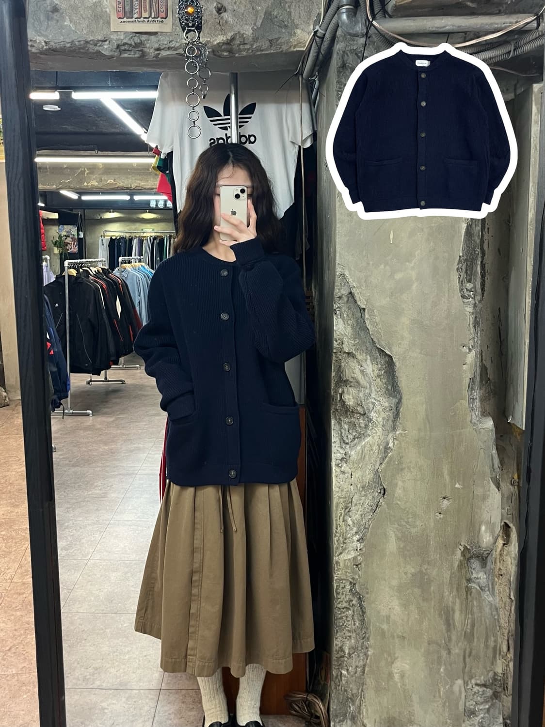 에스피오나지 버튼 포켓 가디건 네이비 M #csz2491 상품이미지1