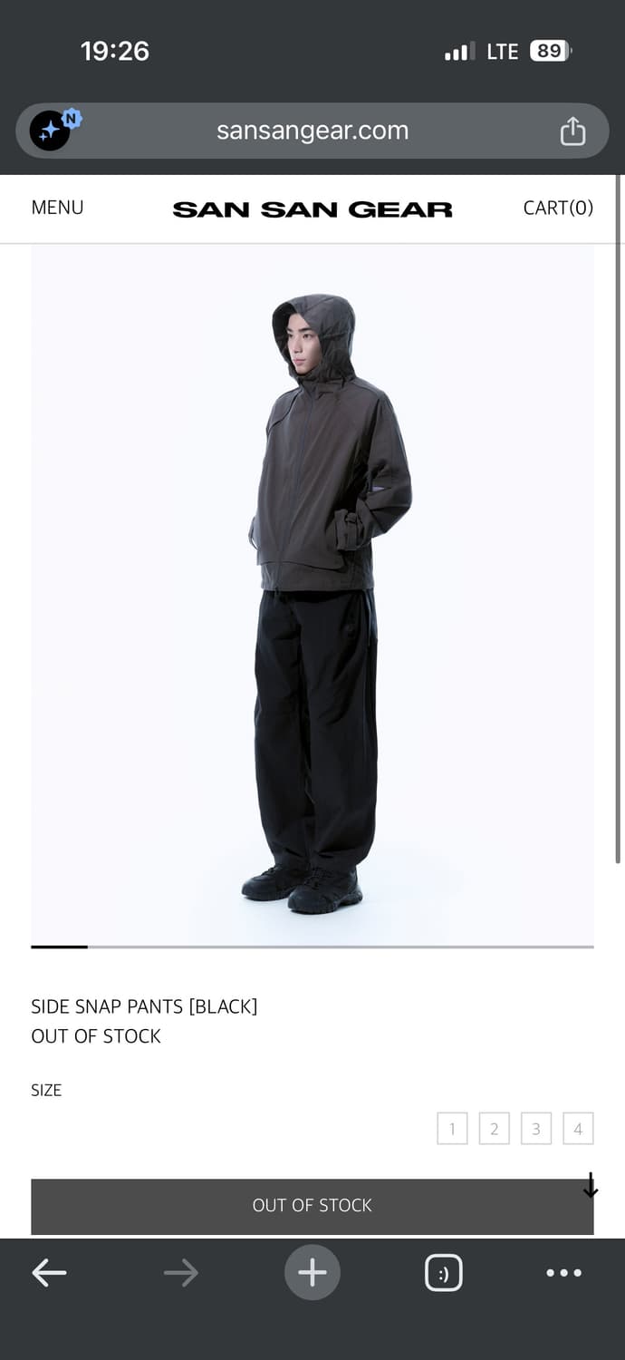 산산기어 SIDE SNAP PANTS [BLACK] 3size 상품이미지3