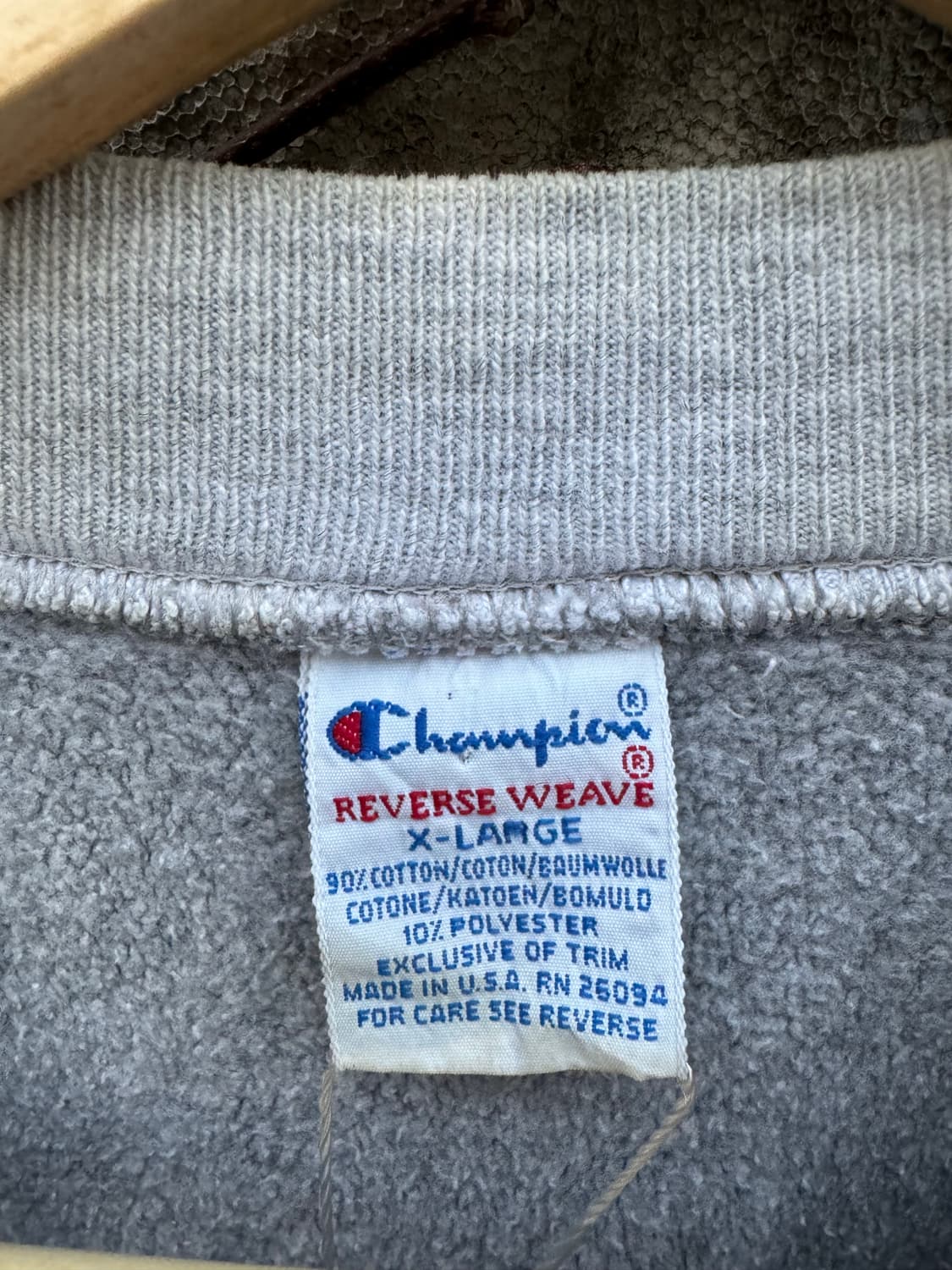 90s 챔피온 빈티지 리버스위브 자수로고 스웻 셔츠 맨투맨 그레이 상품이미지6