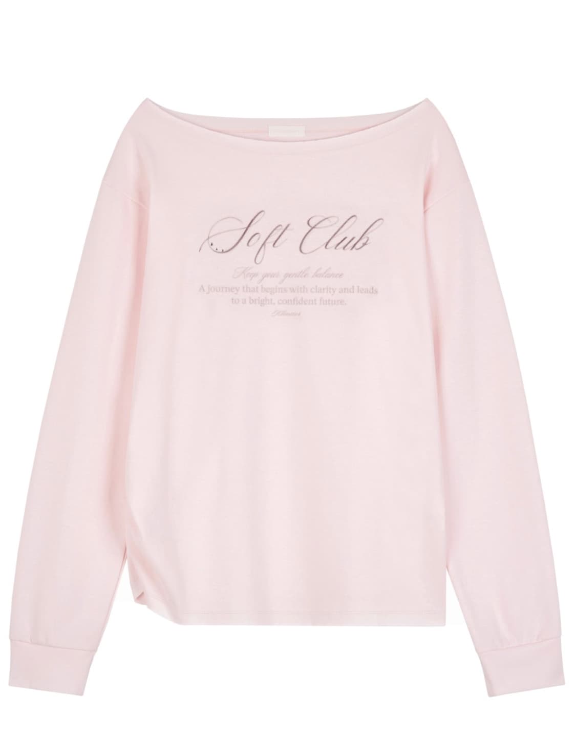 클리시어 소프트 클럽 원숄더 스웻셔츠 핑크 상품이미지1