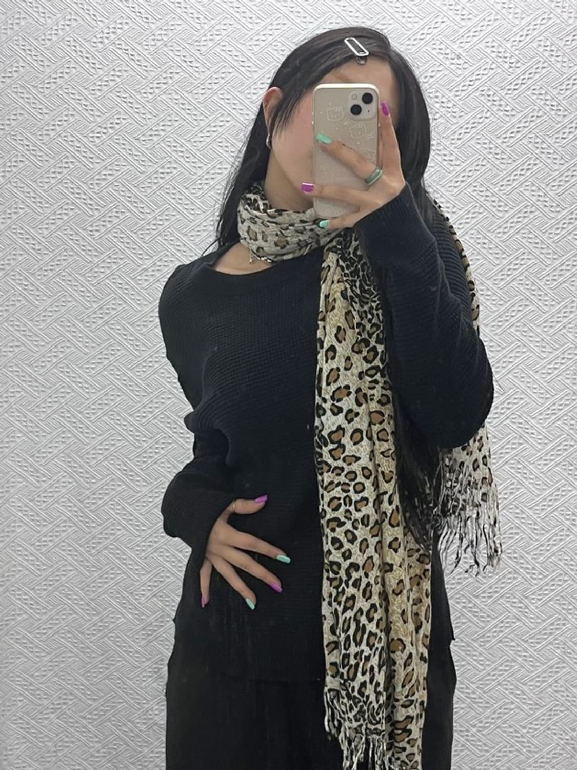 빈티지 레오파드 호피 키치 목도리 스카프 C06915 상품이미지1