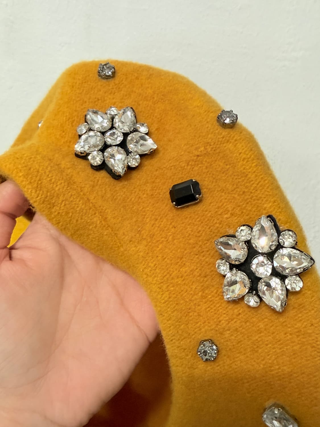 아테스토니 여성 보석장식 울소재 모자 베레모 상품이미지3