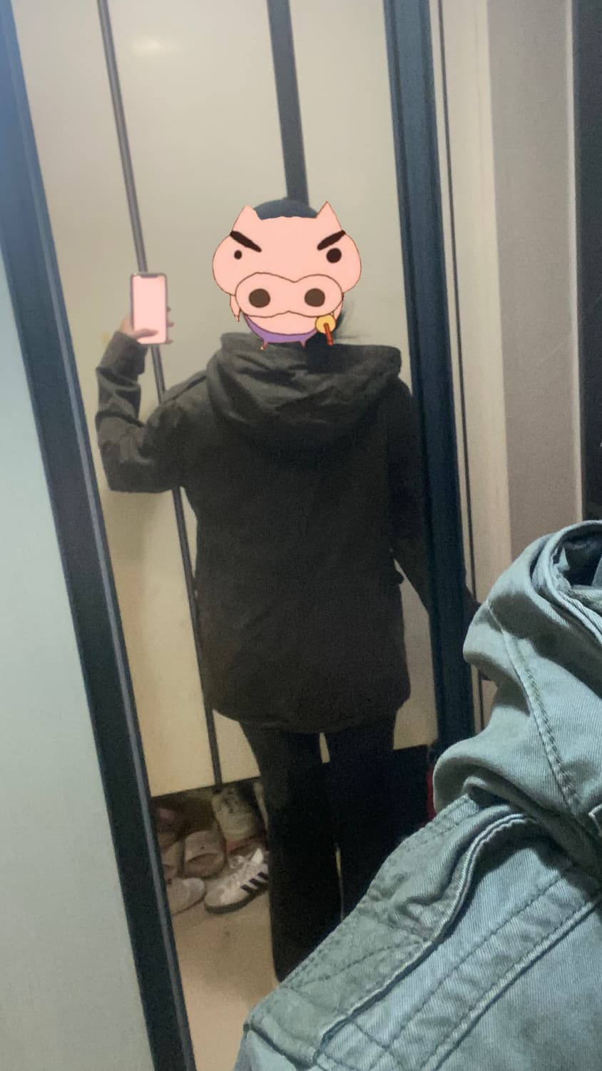 후아유 카키색 후드 야상 점퍼 상품이미지4