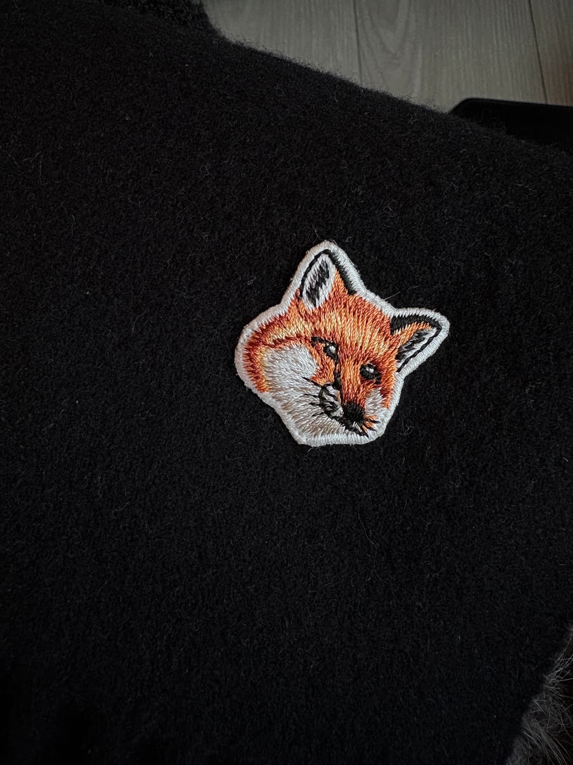 메종키츠네 폭스헤드 블랙 울 목도리 머플러 상품이미지2