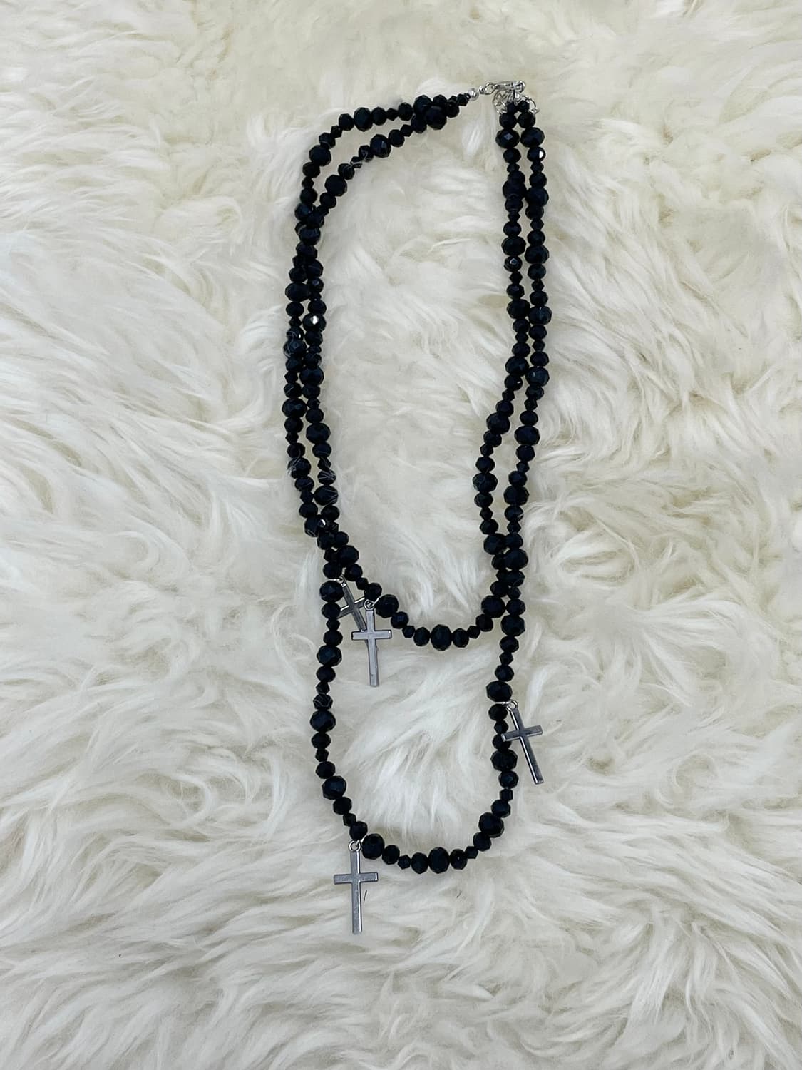 블랙 고딕 십자가 레이어드 네크리스 상품이미지3