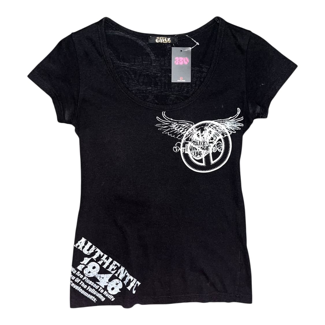 Glitz 글리츠 피스프린팅 반팔티 y2k펑크갸루 상품이미지4