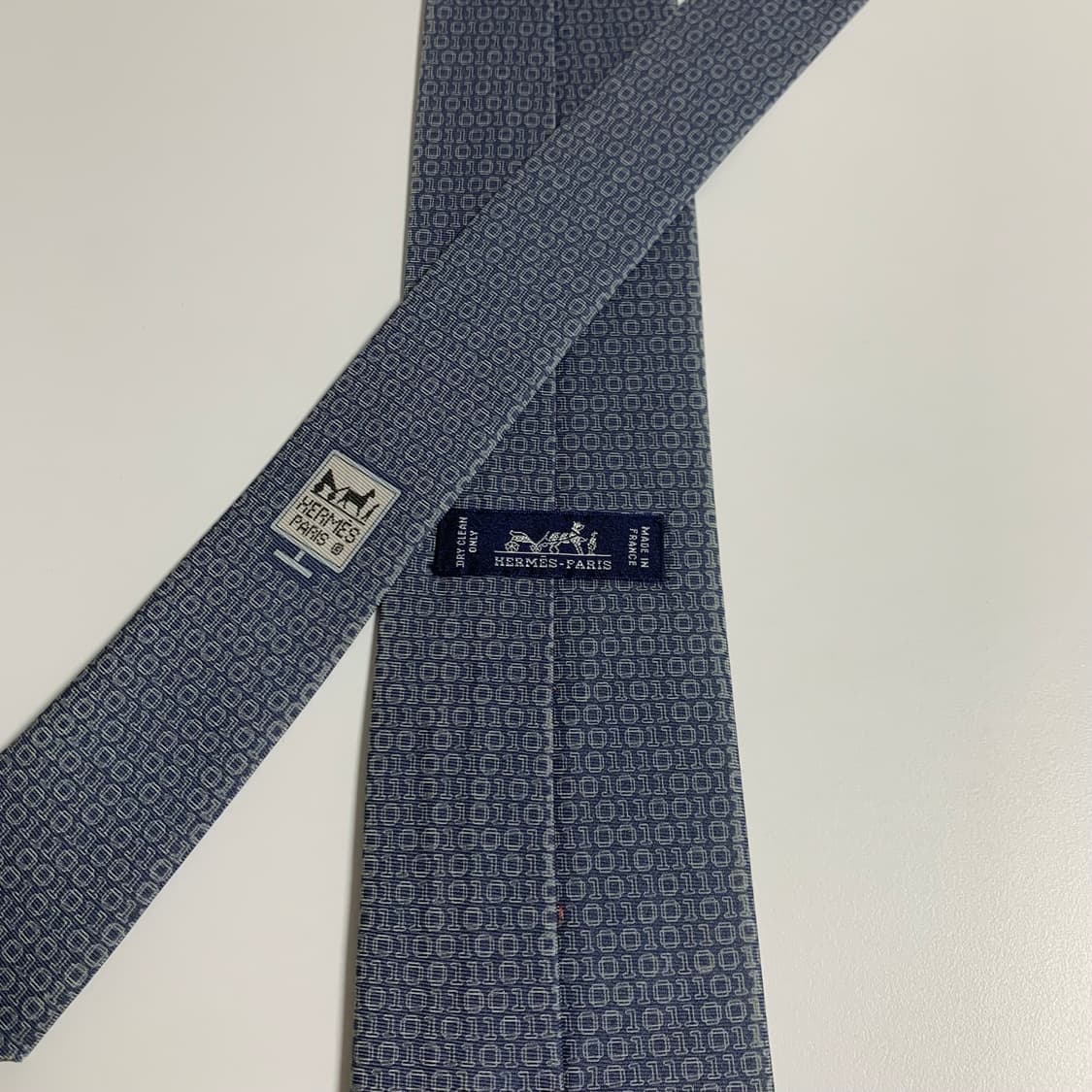 에르메스 빈티지 중고넥타이 B+등급 8cm 신형라벨 상품이미지5