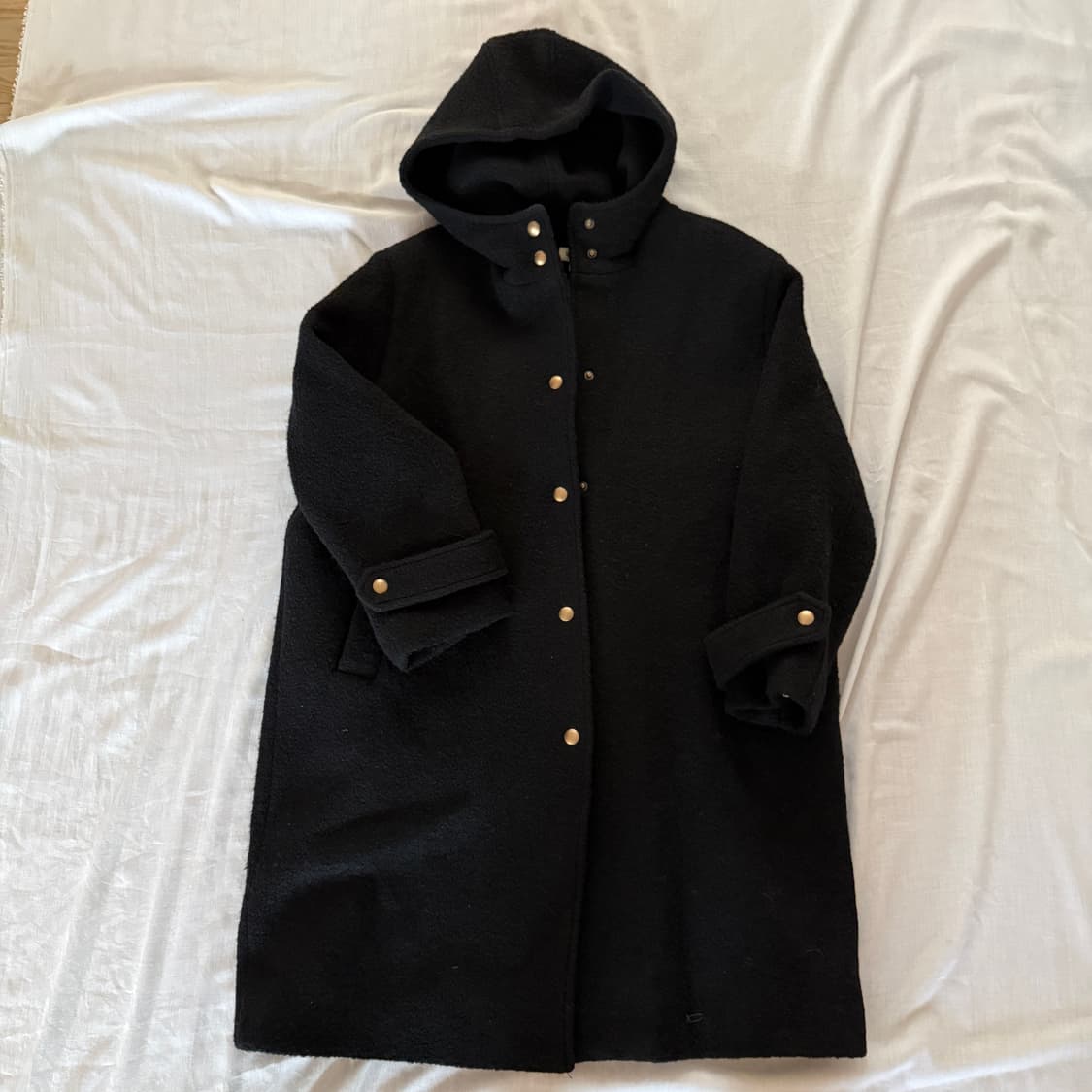 시엔느 스웨디시 노어 블랙 롱 후드 코트 상품이미지1