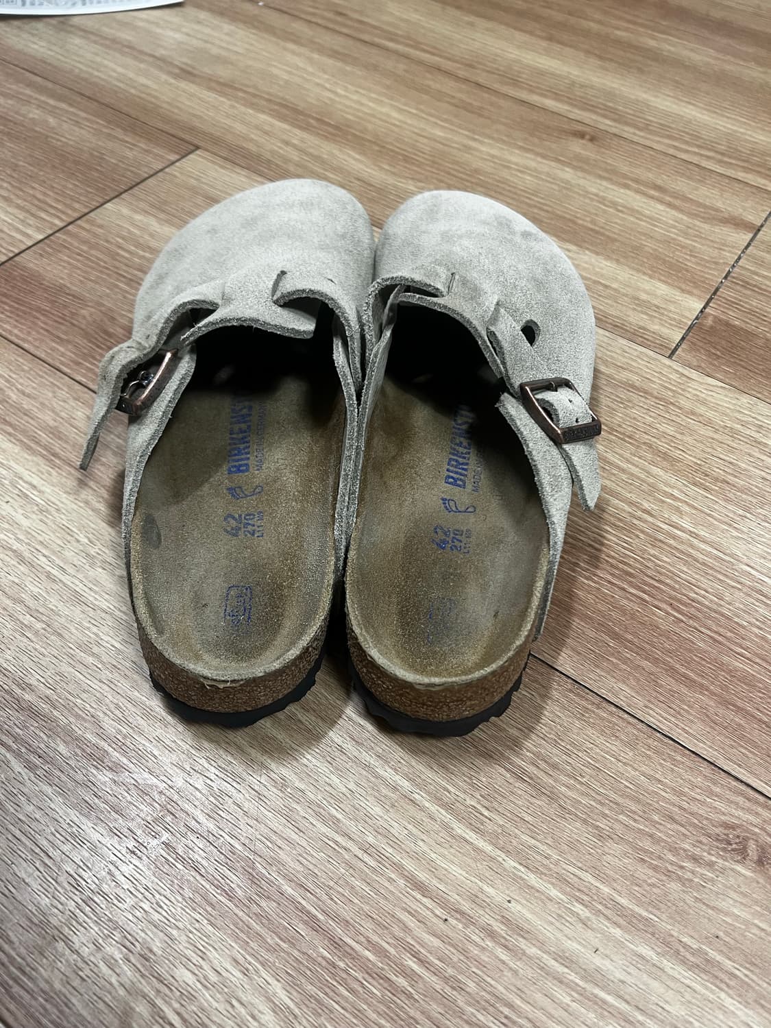 버켄스탁 보스턴 소프트 풋베드 토프 - 레귤러 타우페 (42) 판매 상품이미지5