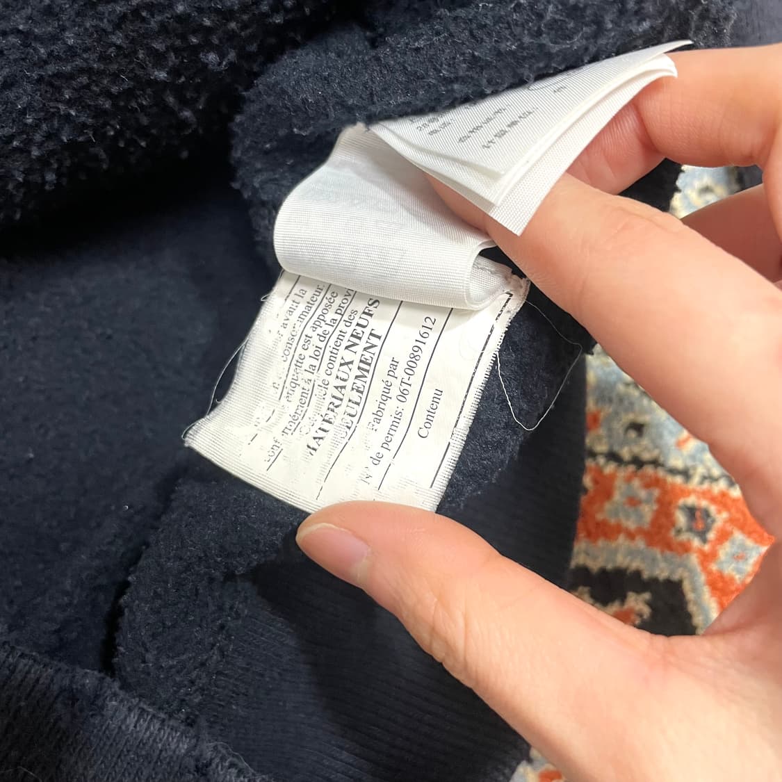 아베크롬비 스펠로고 네이비 기모 후드집업 여성L 상품이미지6