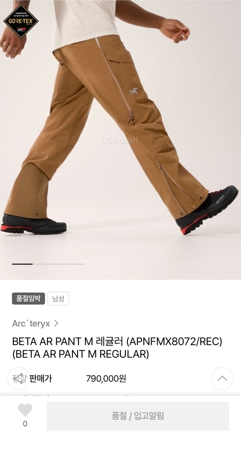 아크테릭스 베타AR 팬츠 레귤러 XL 상품이미지2