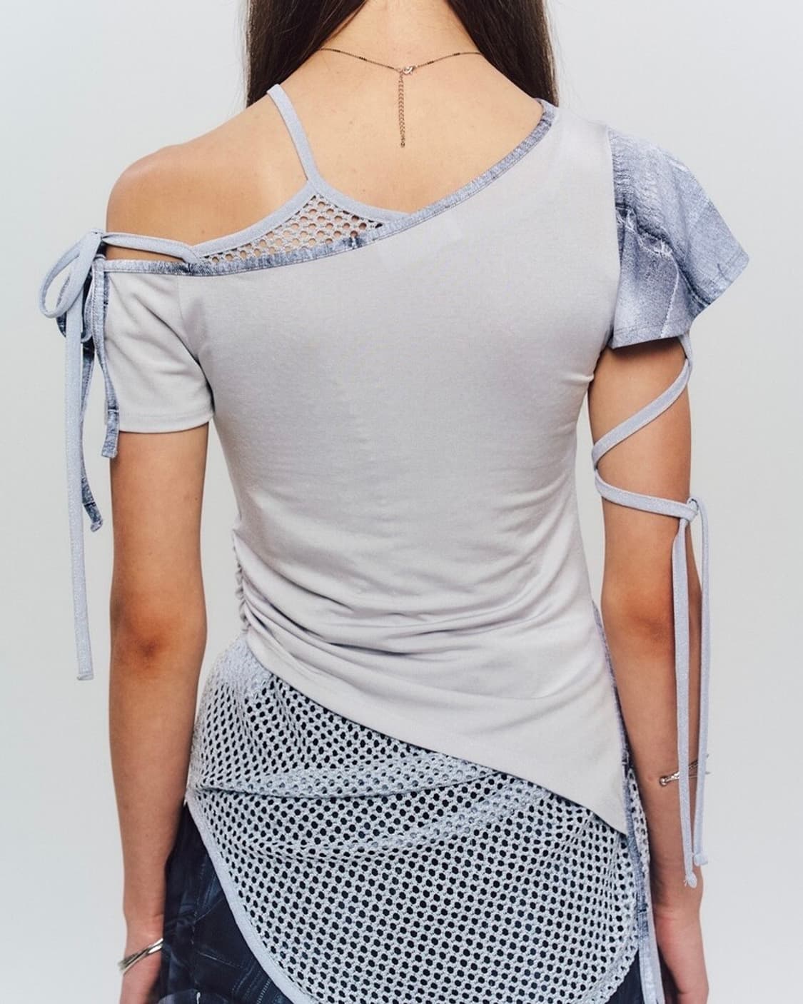 somsoc 솜속 마리아 러플 오프 숄더 탑 실버 상품이미지7