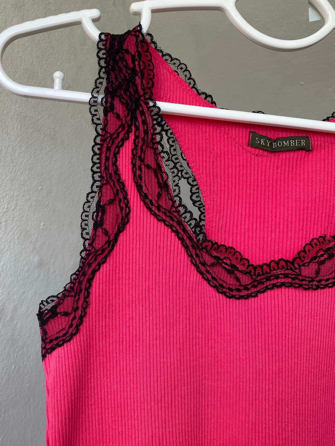 핫핑크 골지 레이스 나시 상품이미지2