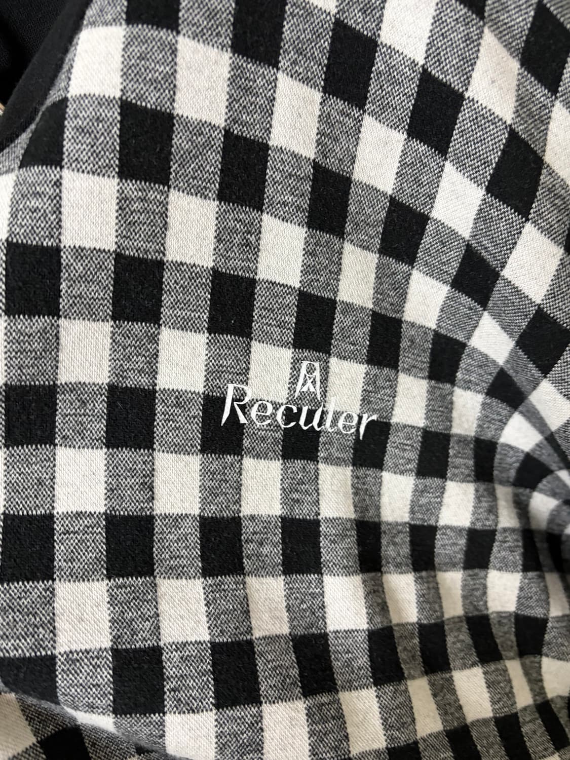 레큘리 체크 배색 후드티 상품이미지6