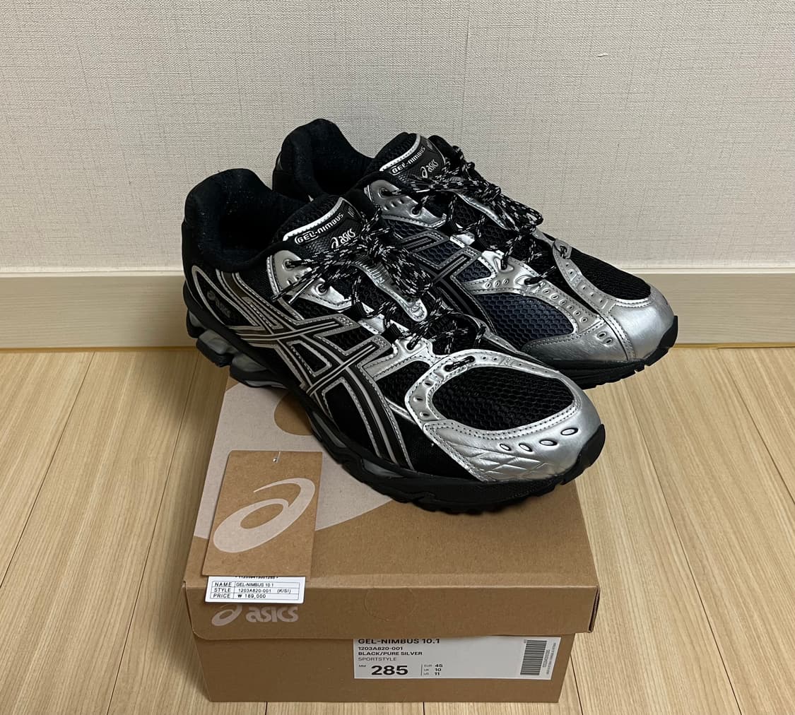 [285] 아식스 젤 님버스 10.1 블랙 퓨어실버 한국한정 상품이미지1