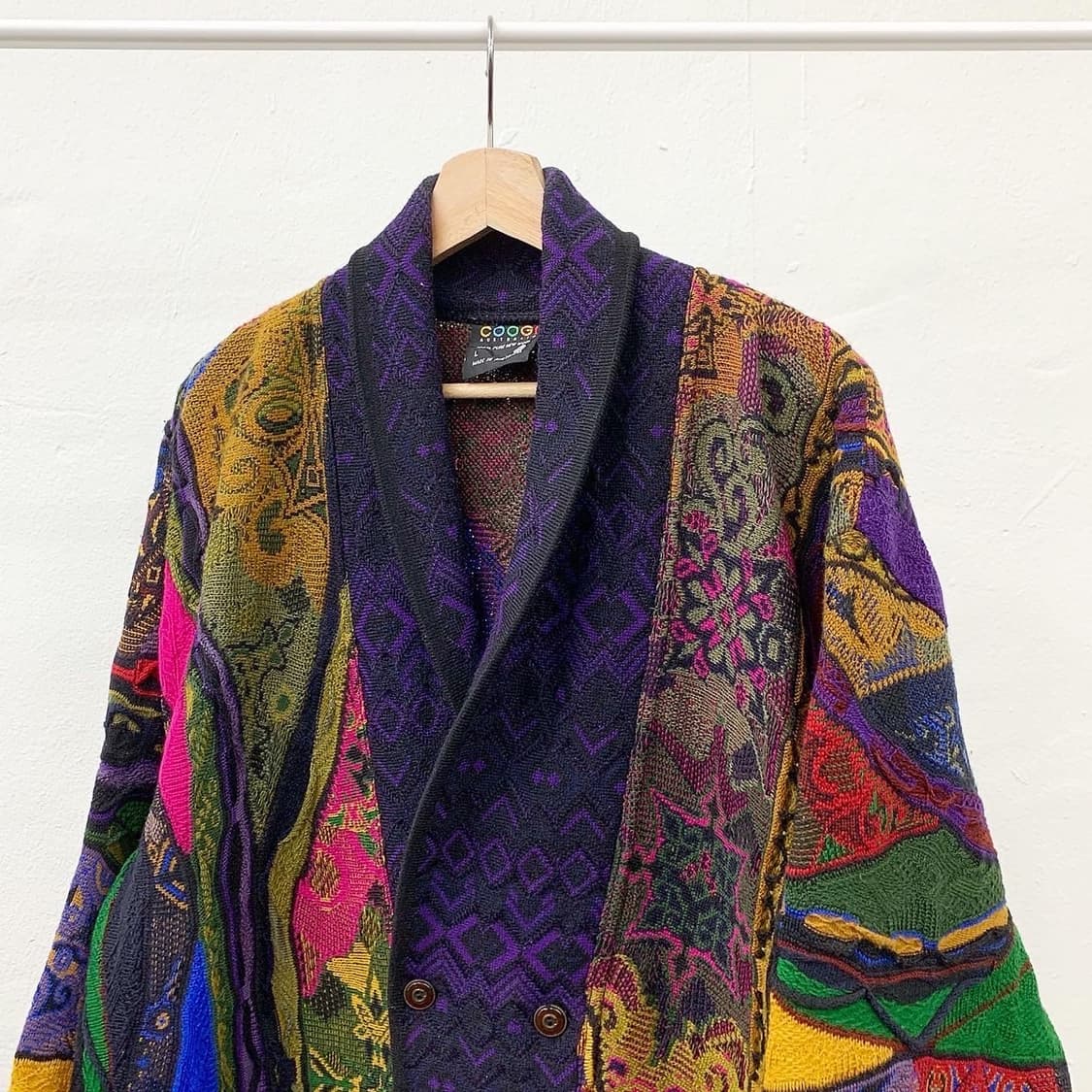 쿠지 멀티컬러 오스트레일리아 숄카라 가디건 상품이미지1