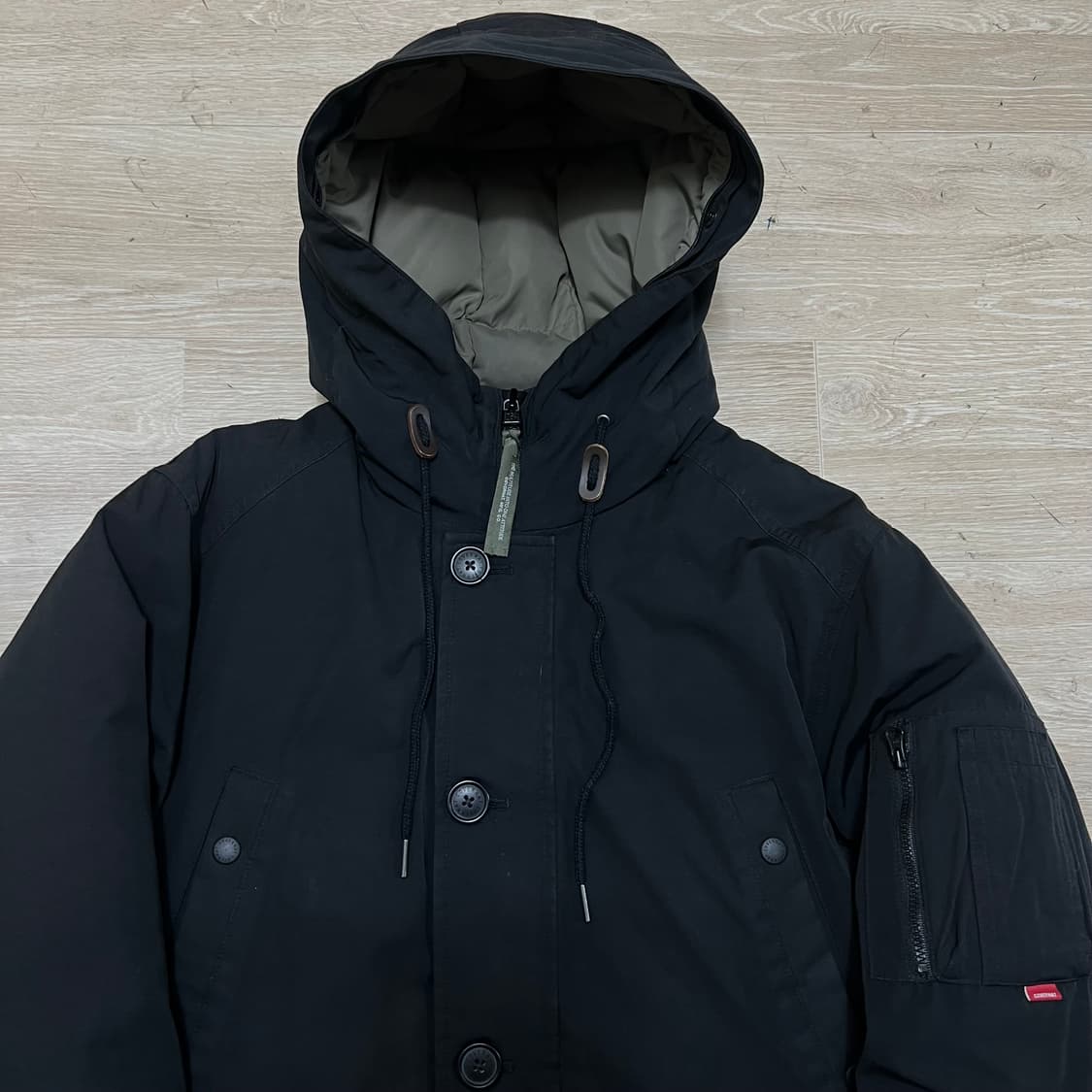 커버낫 스탠다드 구스다운 후드 파카 야상패딩 점퍼 [블랙] L/100 상품이미지2