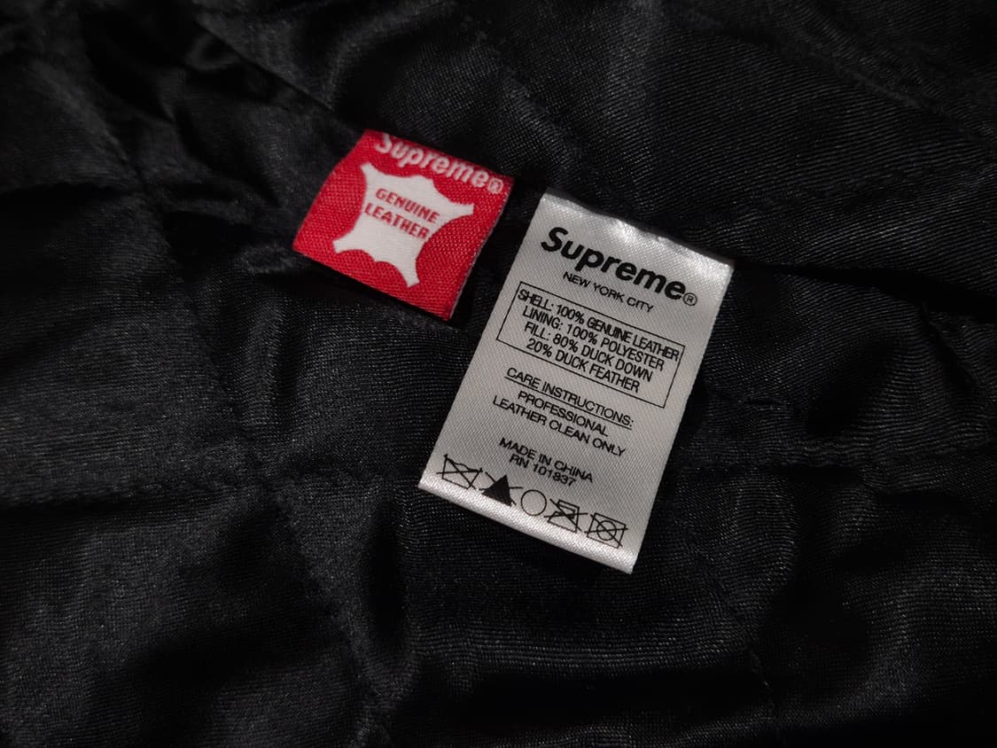 Supreme 슈프림 플레이보이 콜라보 레더 자켓 패딩 블랙 상품이미지5