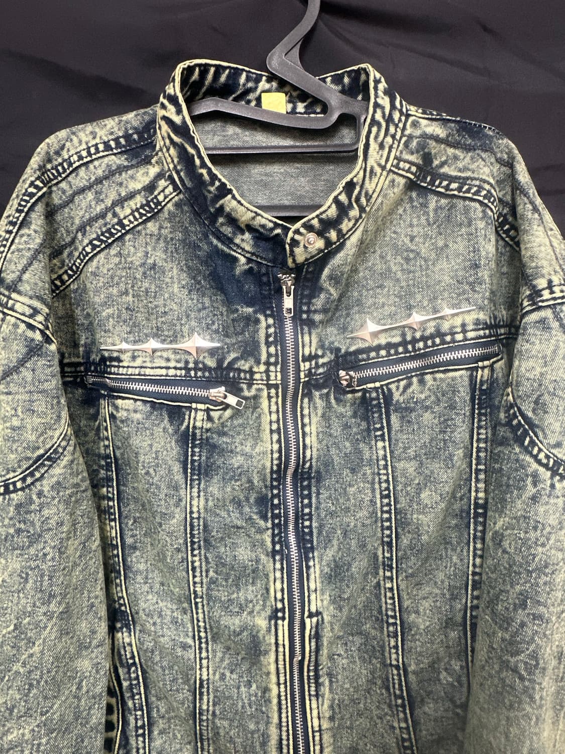 새상품급 Vintage 오버핏 워싱 청자켓2XL110 상품이미지4