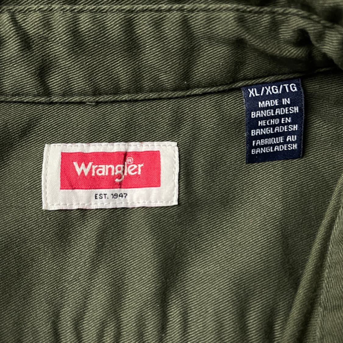 WRANGLER 랭글러 빈티지 카키 플랩포켓 코튼 셔츠 A00605 상품이미지9