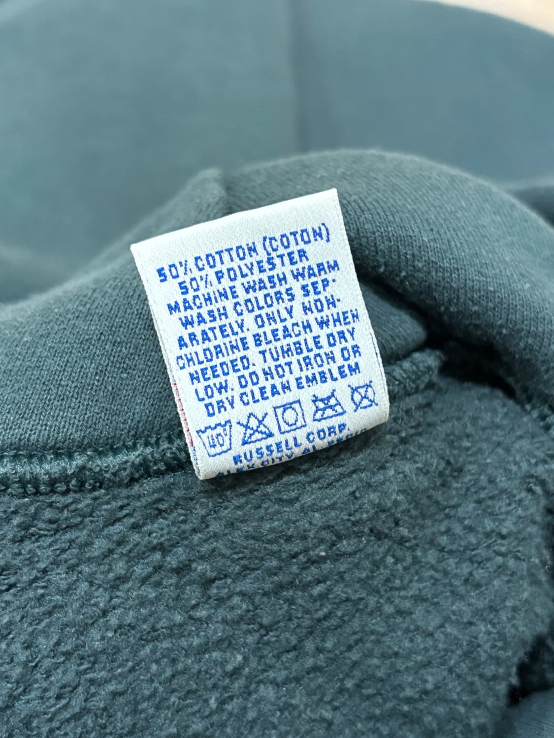 90s usa 러셀 후드 틸 블랙 상품이미지4