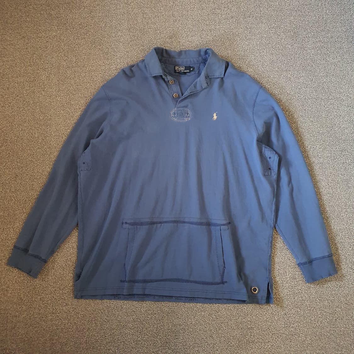 폴로 랄프 로렌 헤비 블루 긴팔 카라티셔츠 상품이미지1
