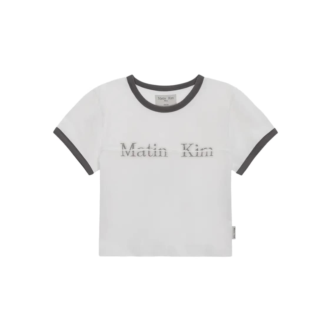 마뗑킴 커티드 로고 링거 크롭 탑 화이트 (W) 상품이미지2