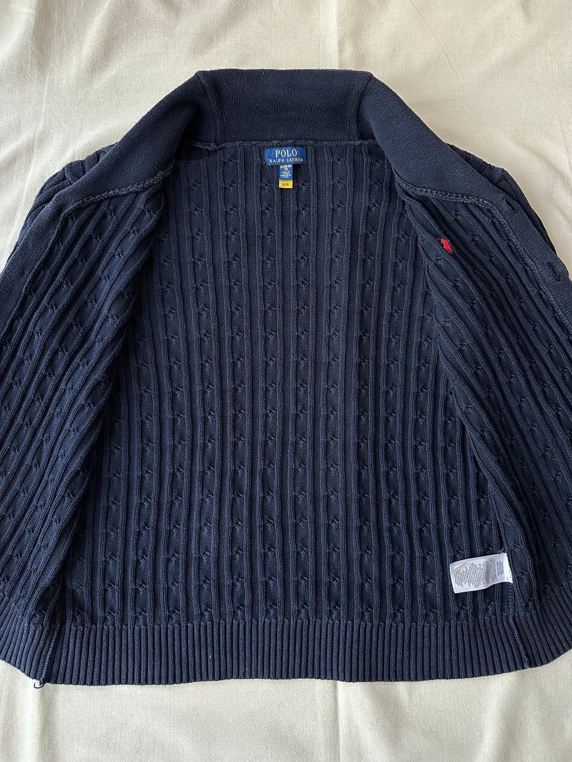 폴로 꽈배기 숄카라 니트 가디건 보이즈 XL 상품이미지9