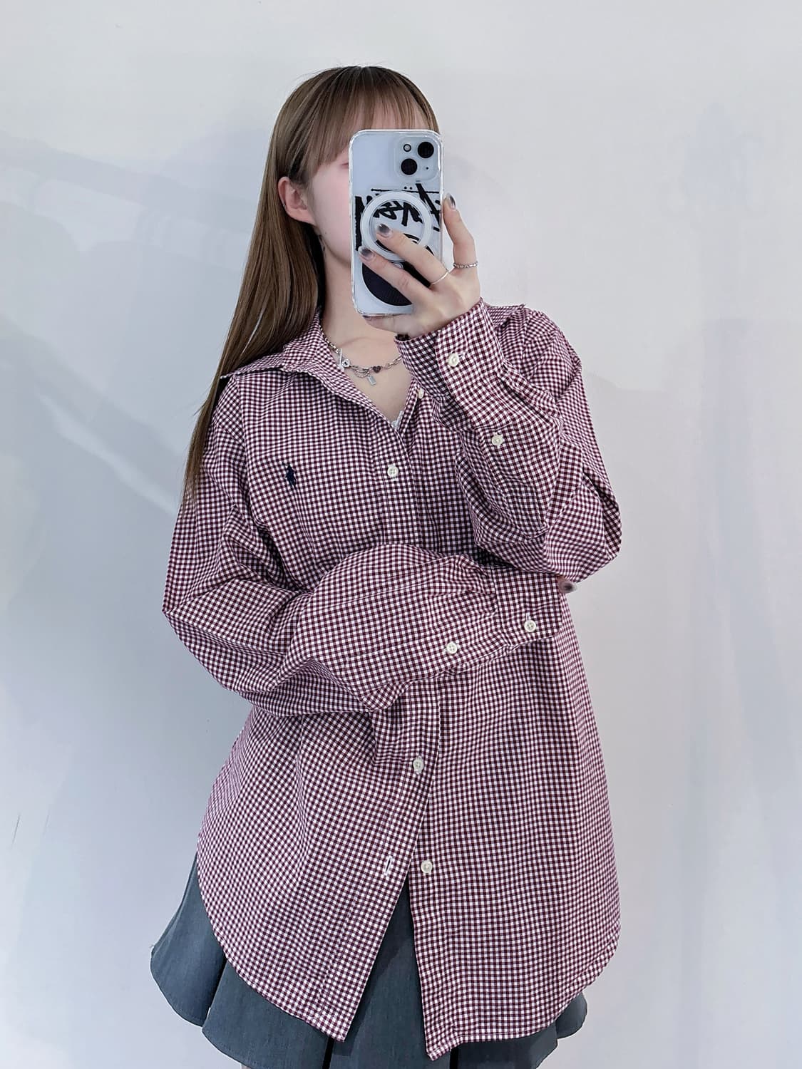 폴로랄프로렌 포니 레드 체크 셔츠 상품이미지1